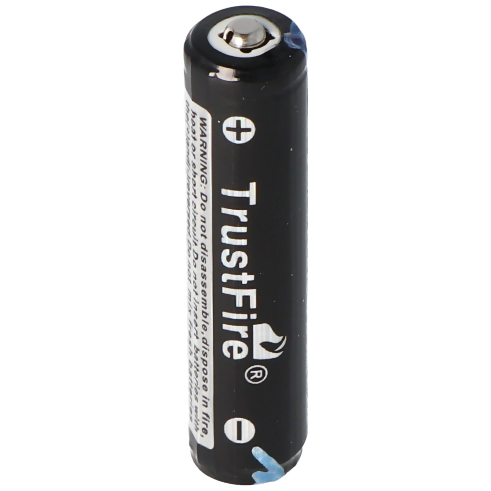Trustfire 10440 300mAh 3.6V - 3.7V korumalı Li-ion hücre Alev, kafa 46.22x15mm