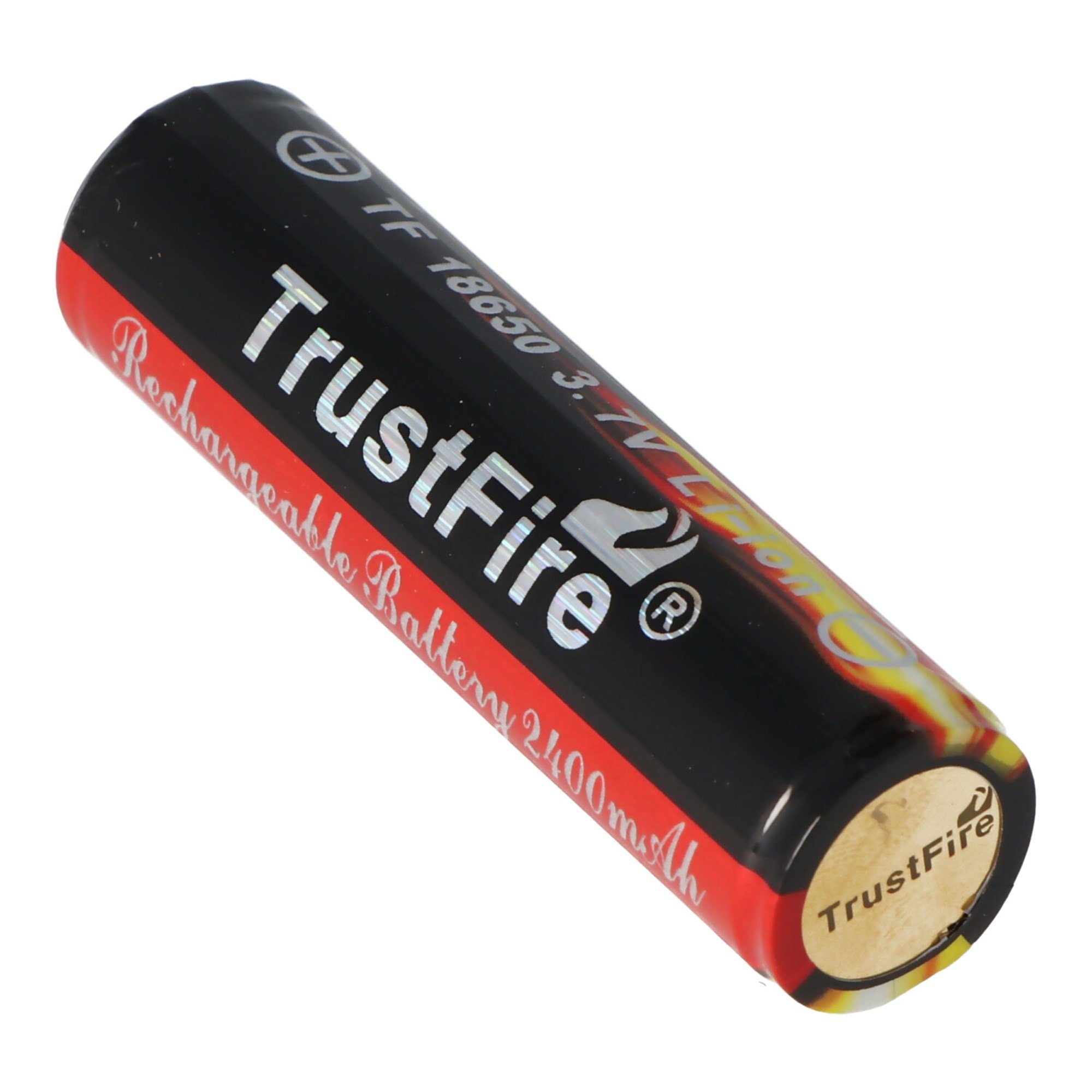 Trustfire 18650 2400mAh 3.7V korumalı, not boyutları 68.5x18.3mm