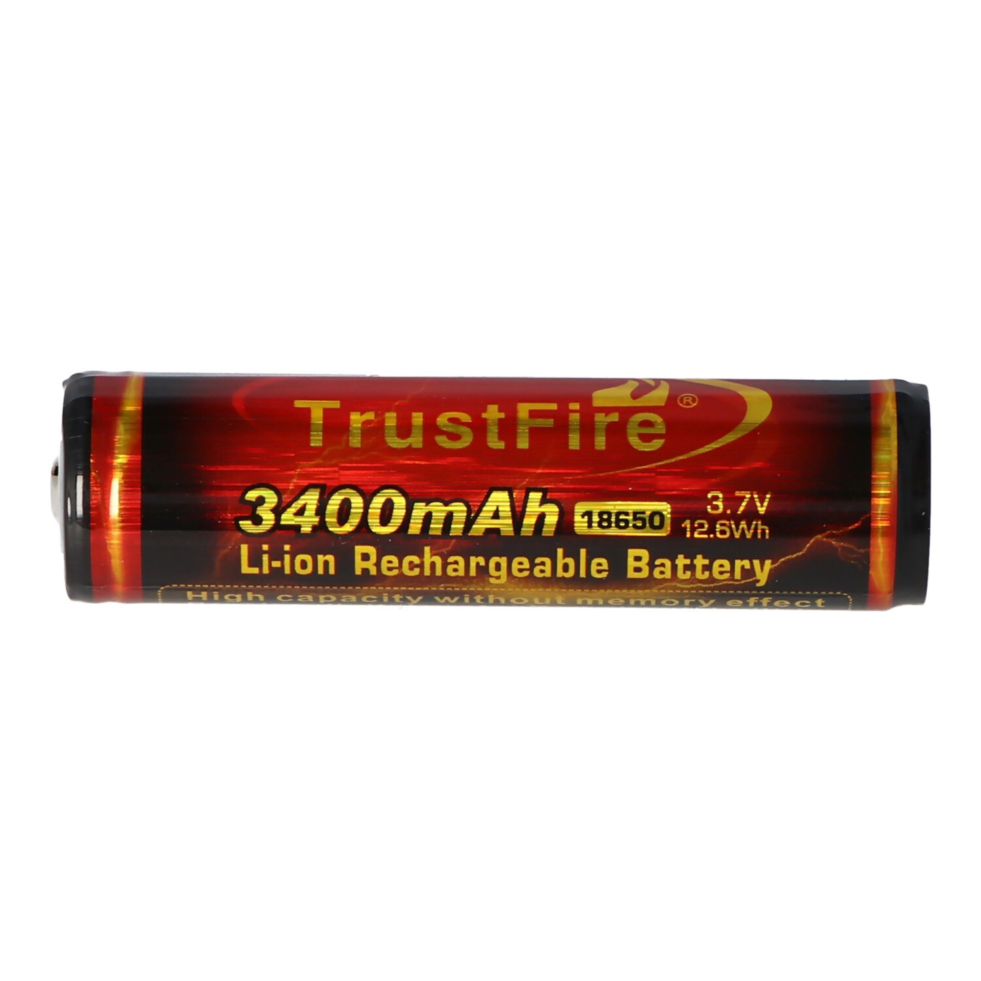 Trustfire 18650 3400mAh 3.6V - 3.7V PCB korumalı Li-ion pil (alev)