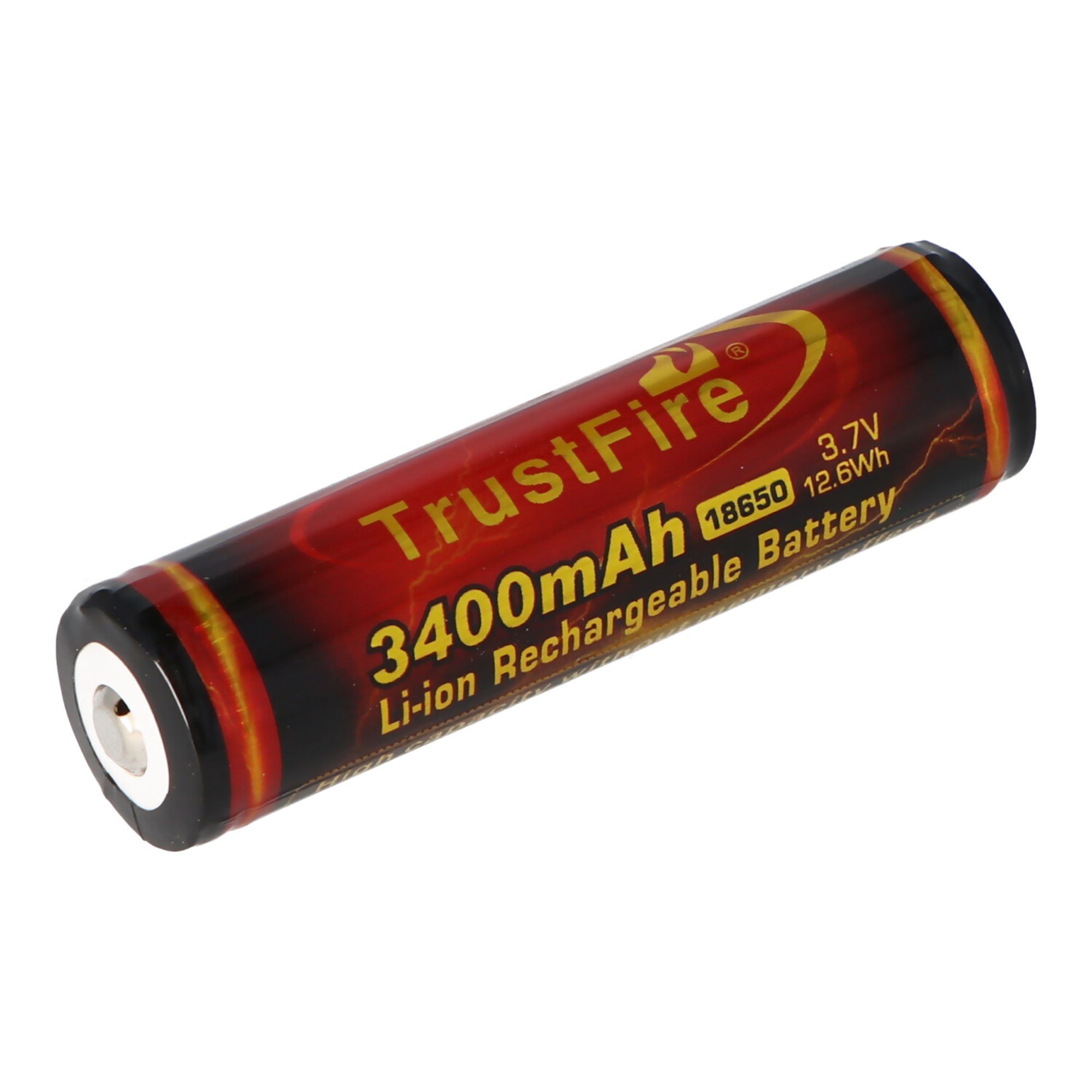 Trustfire 18650 3400mAh 3.6V - 3.7V PCB korumalı Li-ion pil (alev)