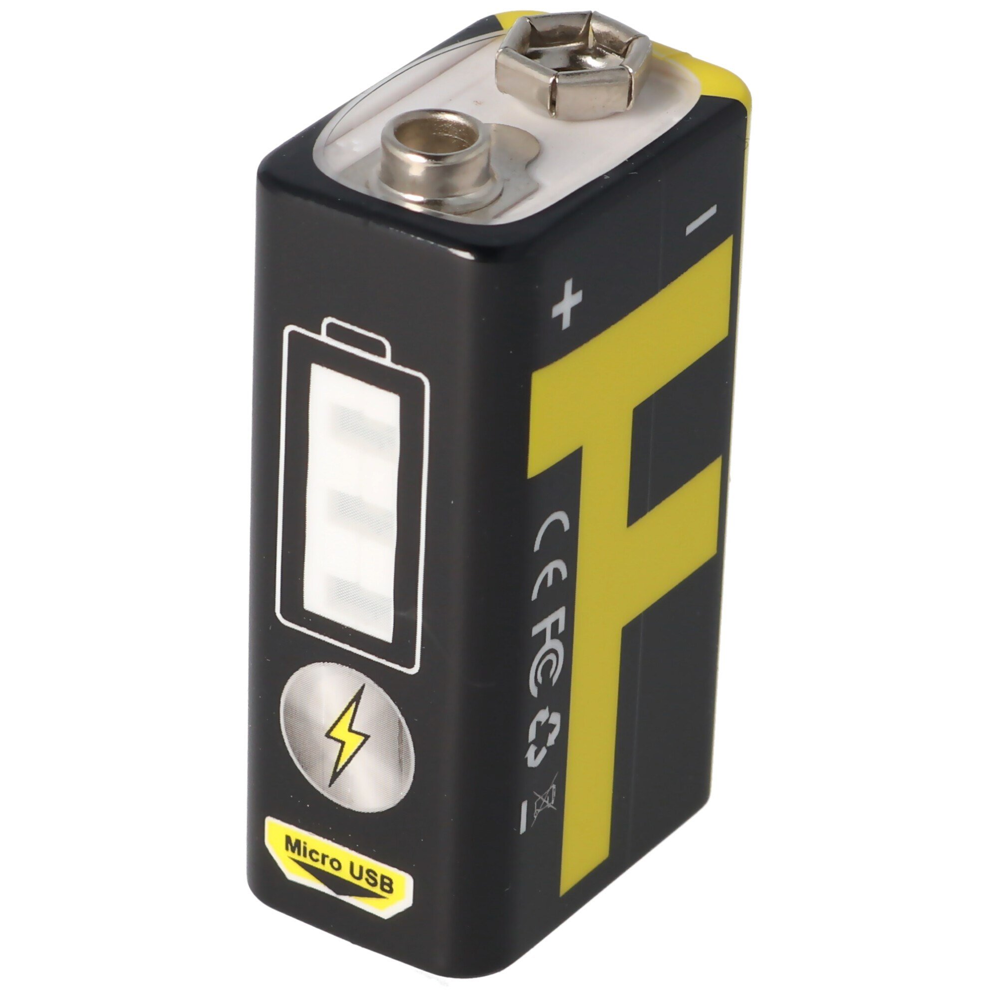 Trustfire 9V-Blok 6LR61 6F22 550mAh BMS, USB şarj fonksiyonu ile korunmaktadır