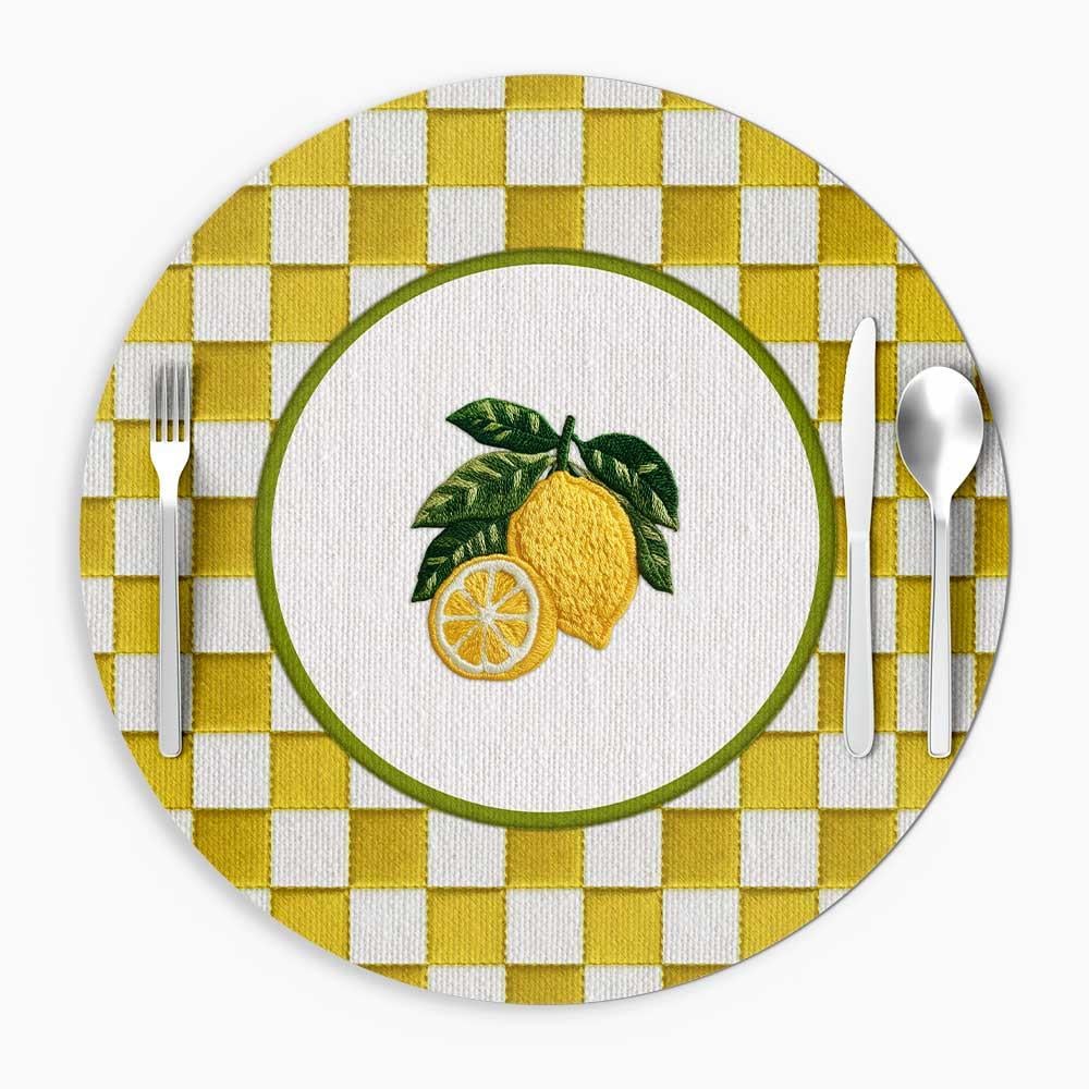3D Nakış Efektli Limon Supla Kumaşı