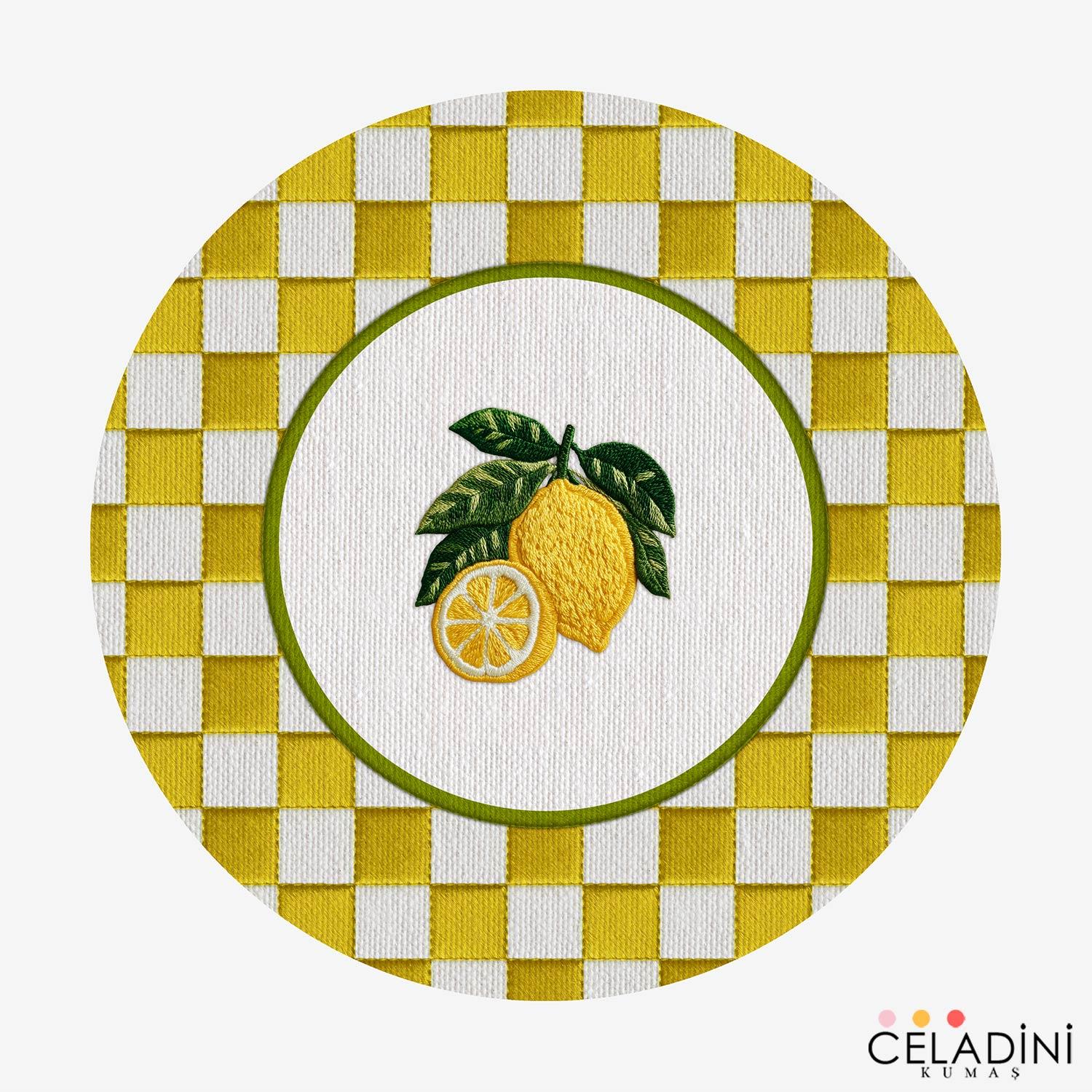 3D Nakış Efektli Limon Supla Kumaşı