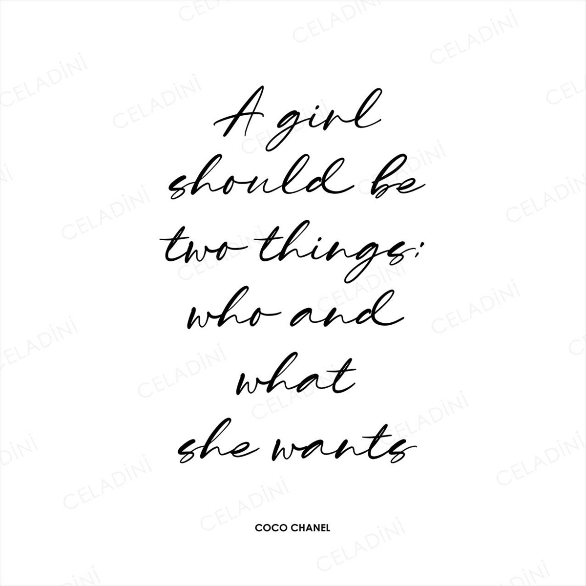 A Girl Should be Two Things Yazılı Kırlent Kumaşı