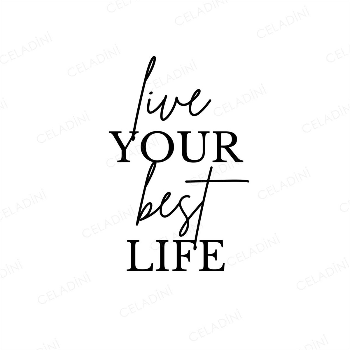 Live Your Best Life Yazılı Kırlent Kumaşı