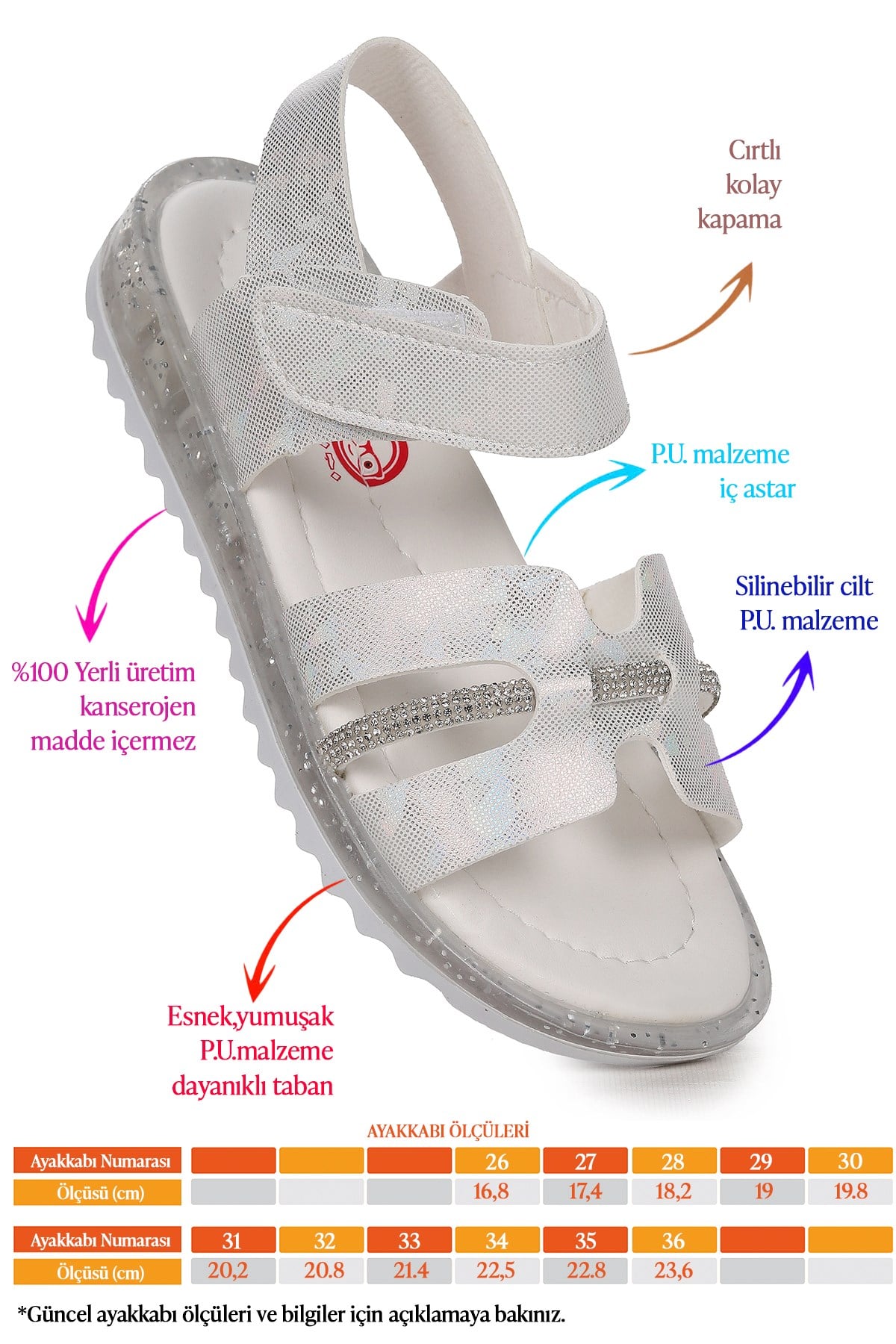 2345 Kız Çocuk Sandalet Beyaz
