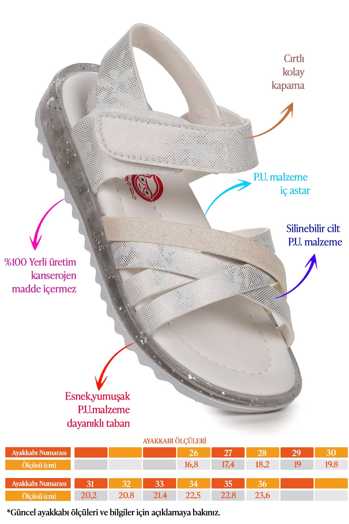 2346 Kız Çocuk Sandalet Beyaz