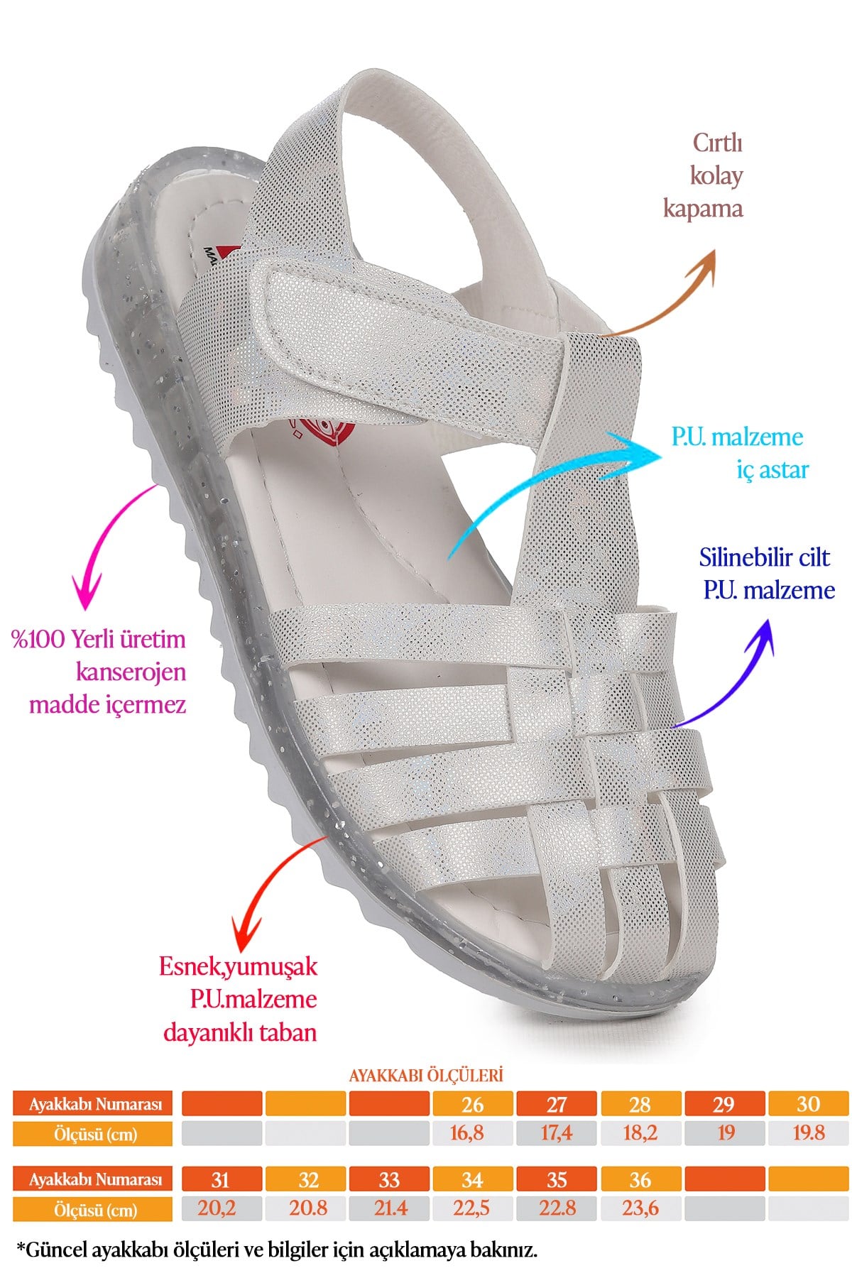 2348 Kız Çocuk Sandalet Beyaz