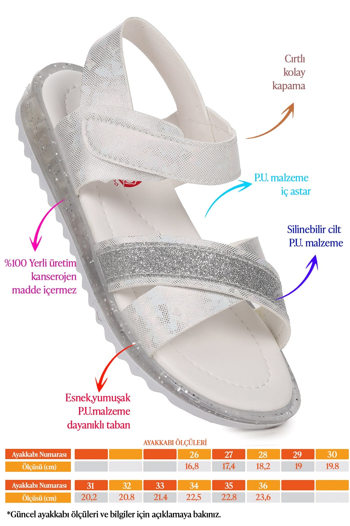 2349 Kız Çocuk Sandalet Beyaz