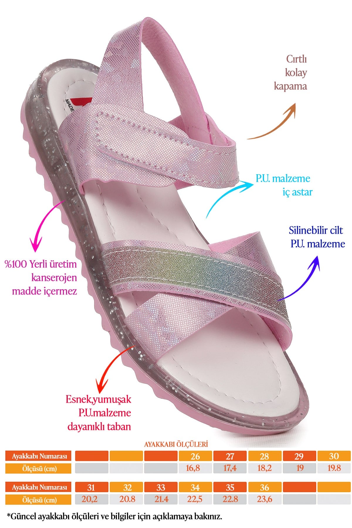 2349 Kız Çocuk Sandalet Pembe