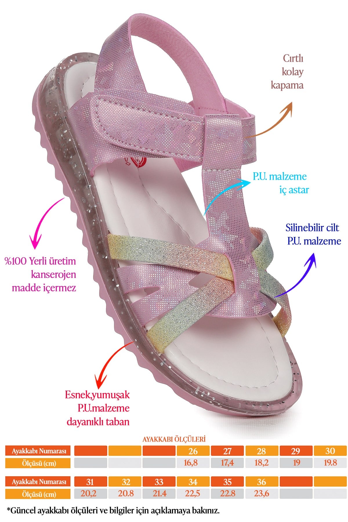 2350 Kız Çocuk Sandalet Pembe