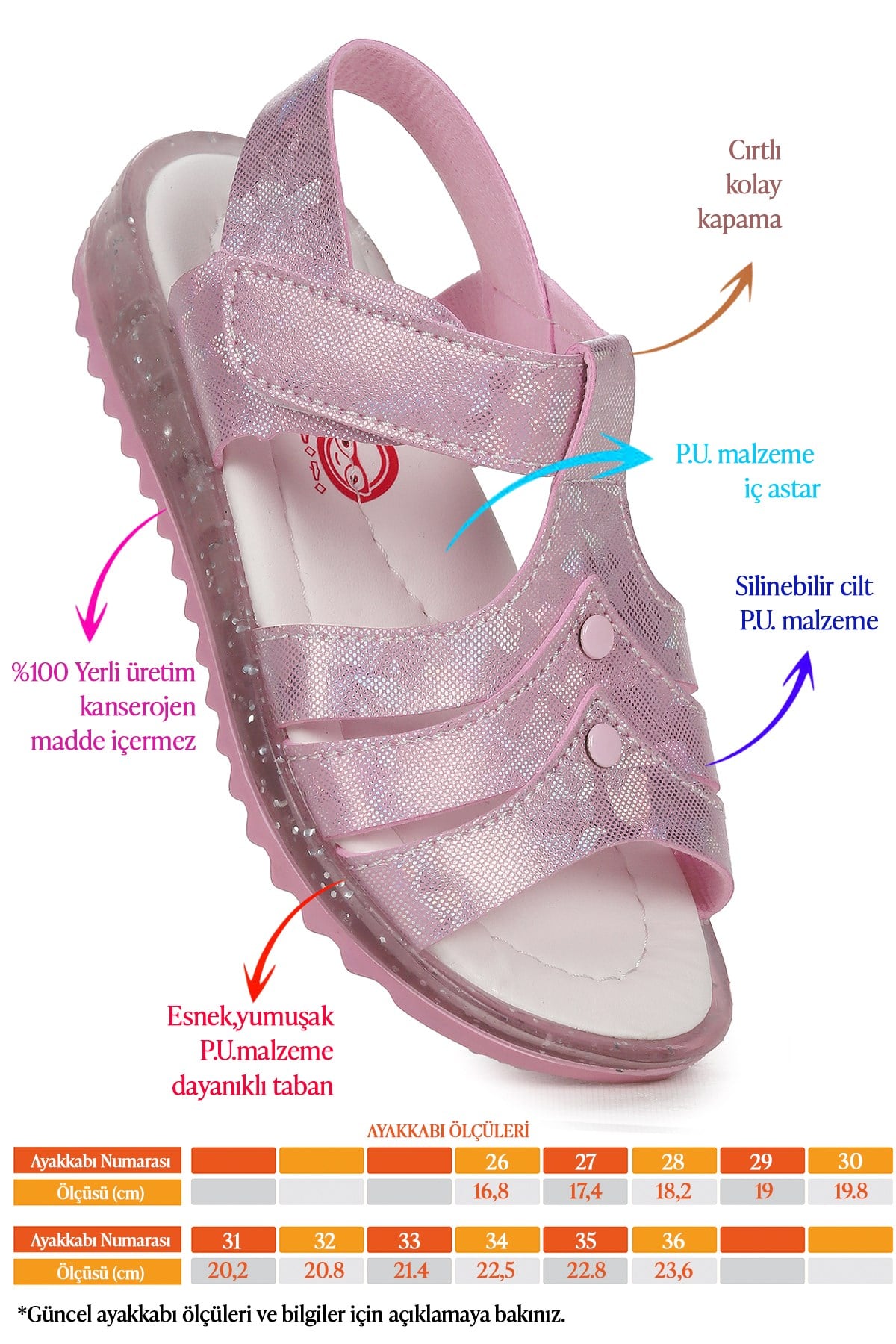 2354 Kız Çocuk Sandalet Pembe