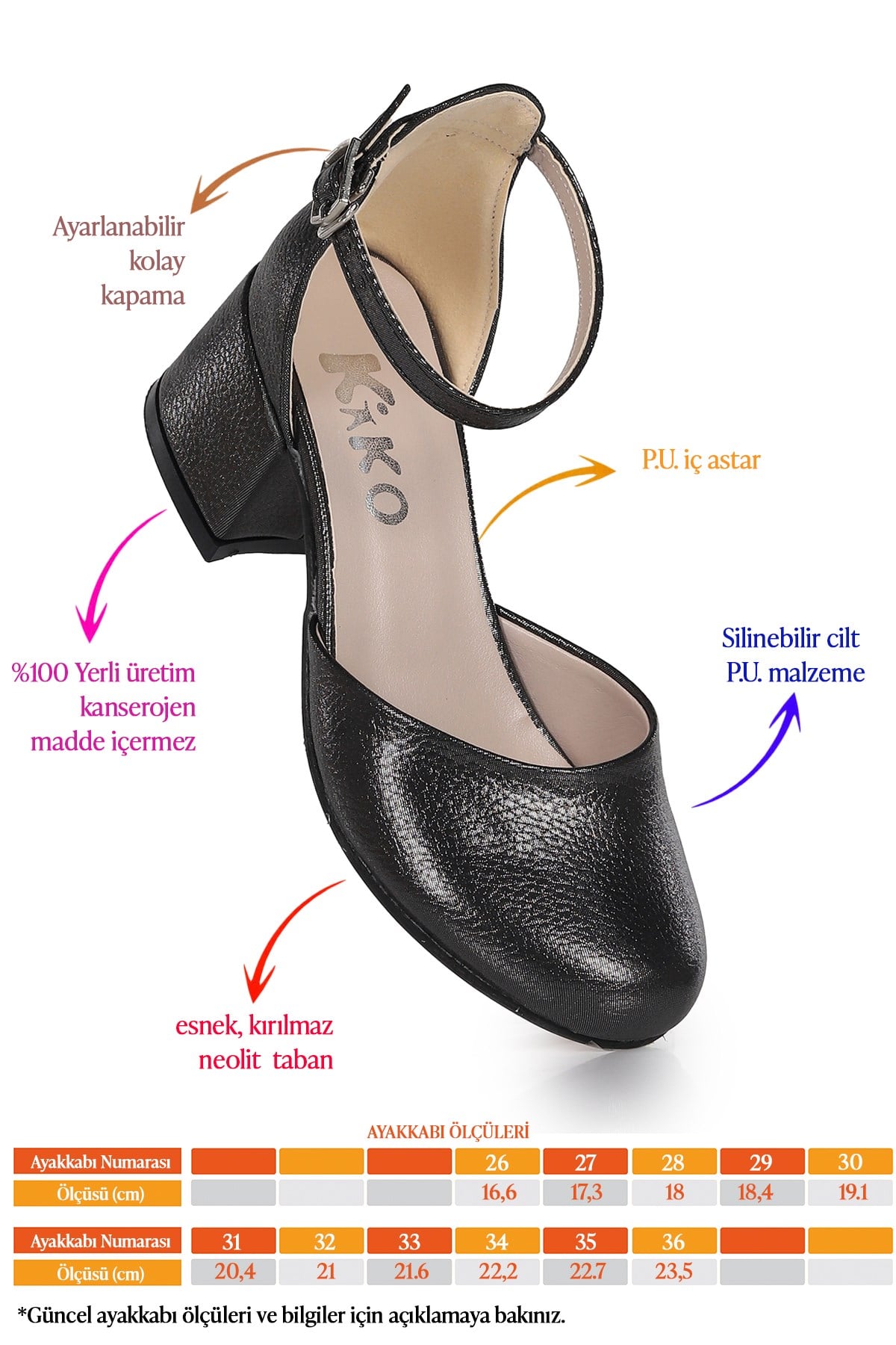 Angelica Vakko Günlük Kız Çocuk 3 Cm Topuk Sandalet Ayakkabı Platin