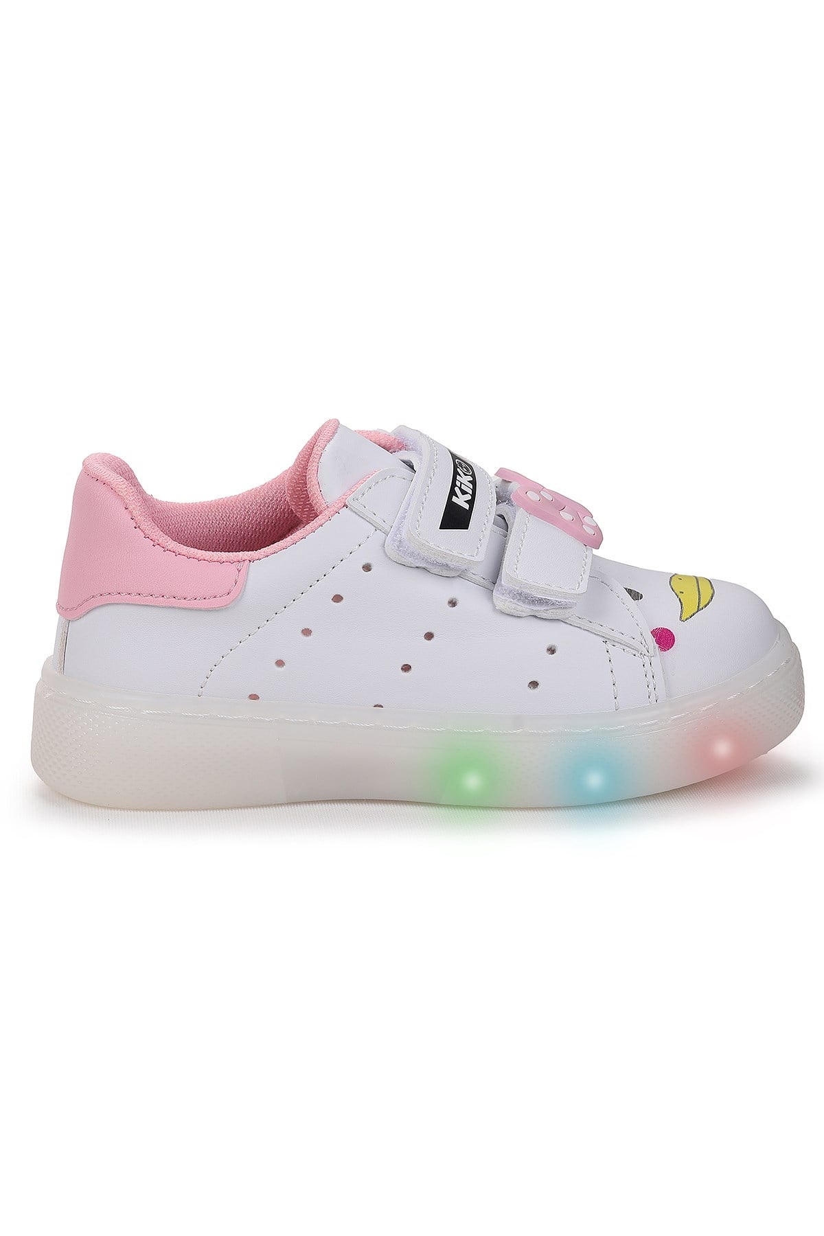 Bart Cırtlı Işıklı Kız Çocuk Spor Ayakkabı Beyaz