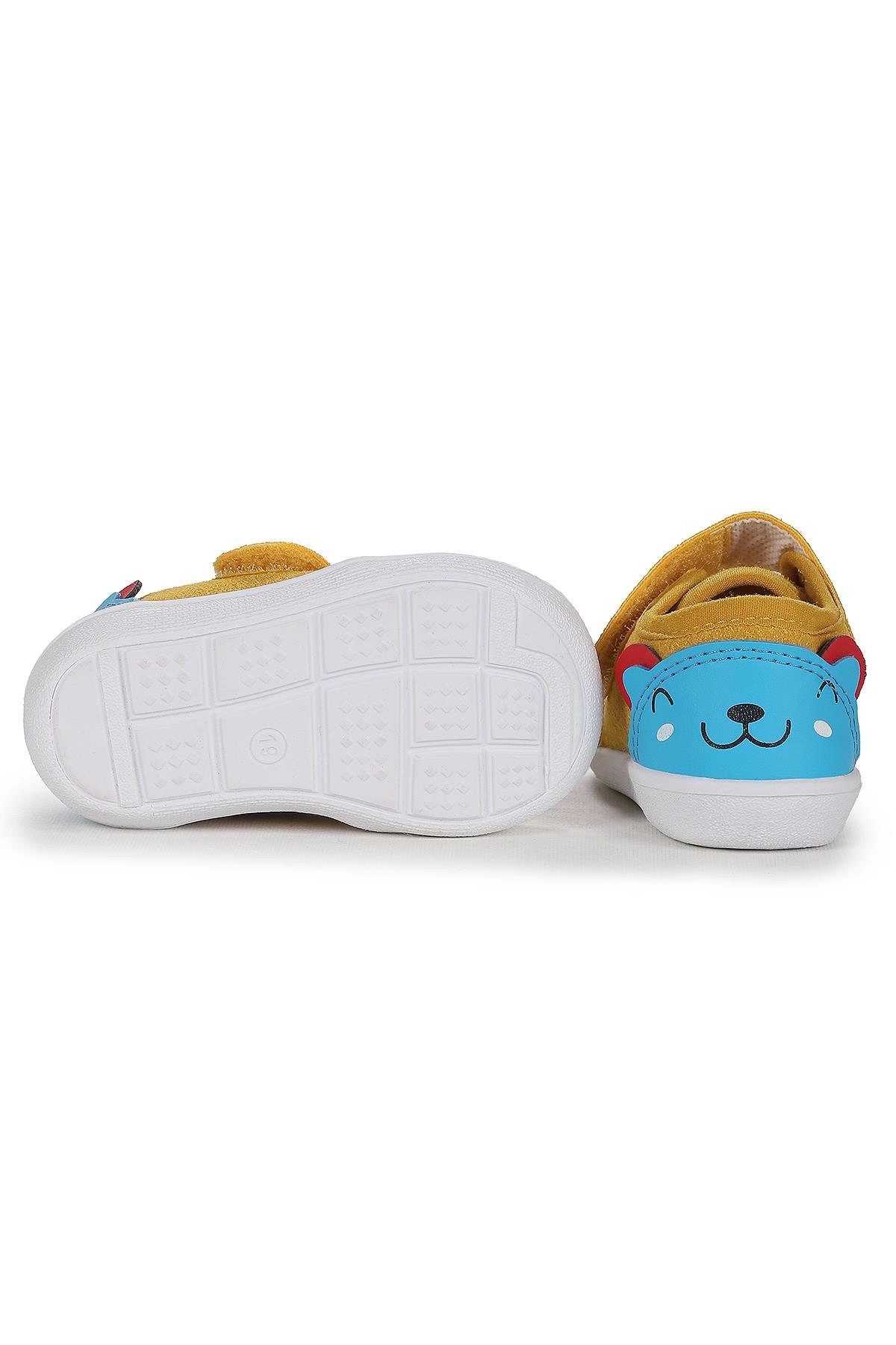 Catly Cırtlı Erkek Bebek İlk Adım Panduf Ayakkabı Sarı