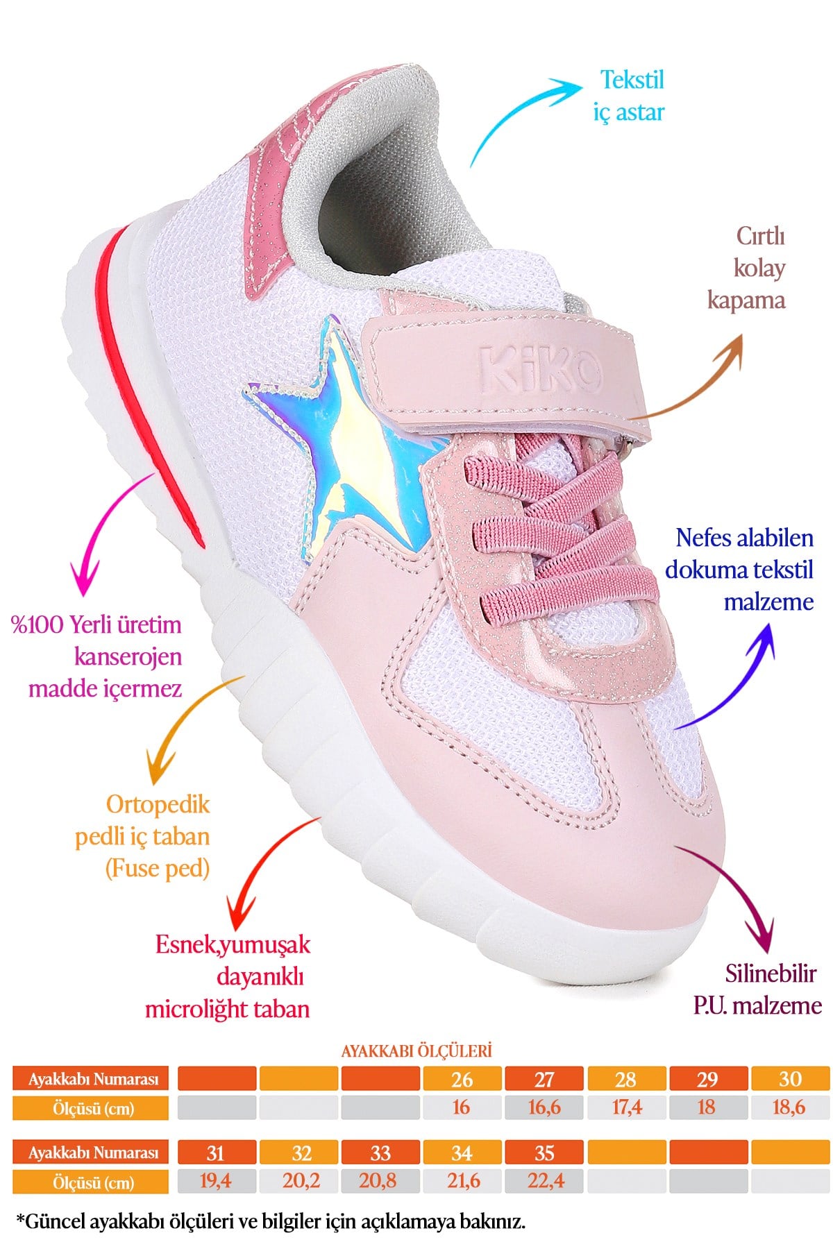 Chuck Günlük Kız Çocuk Spor Ayakkabı Pembe - Beyaz