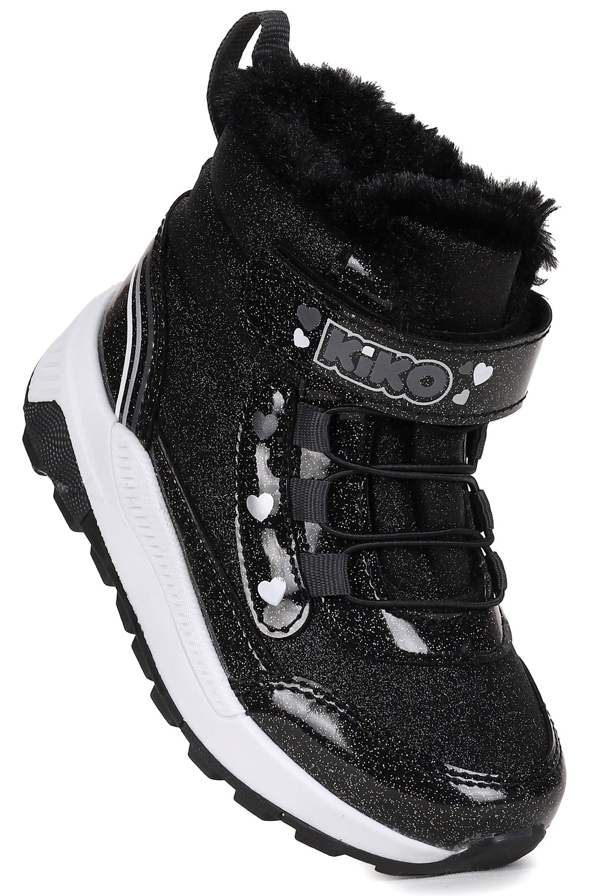 Forta Cırtlı Kaymaz Taban Kız Çocuk Spor Bot Ayakkabı Siyah - Beyaz