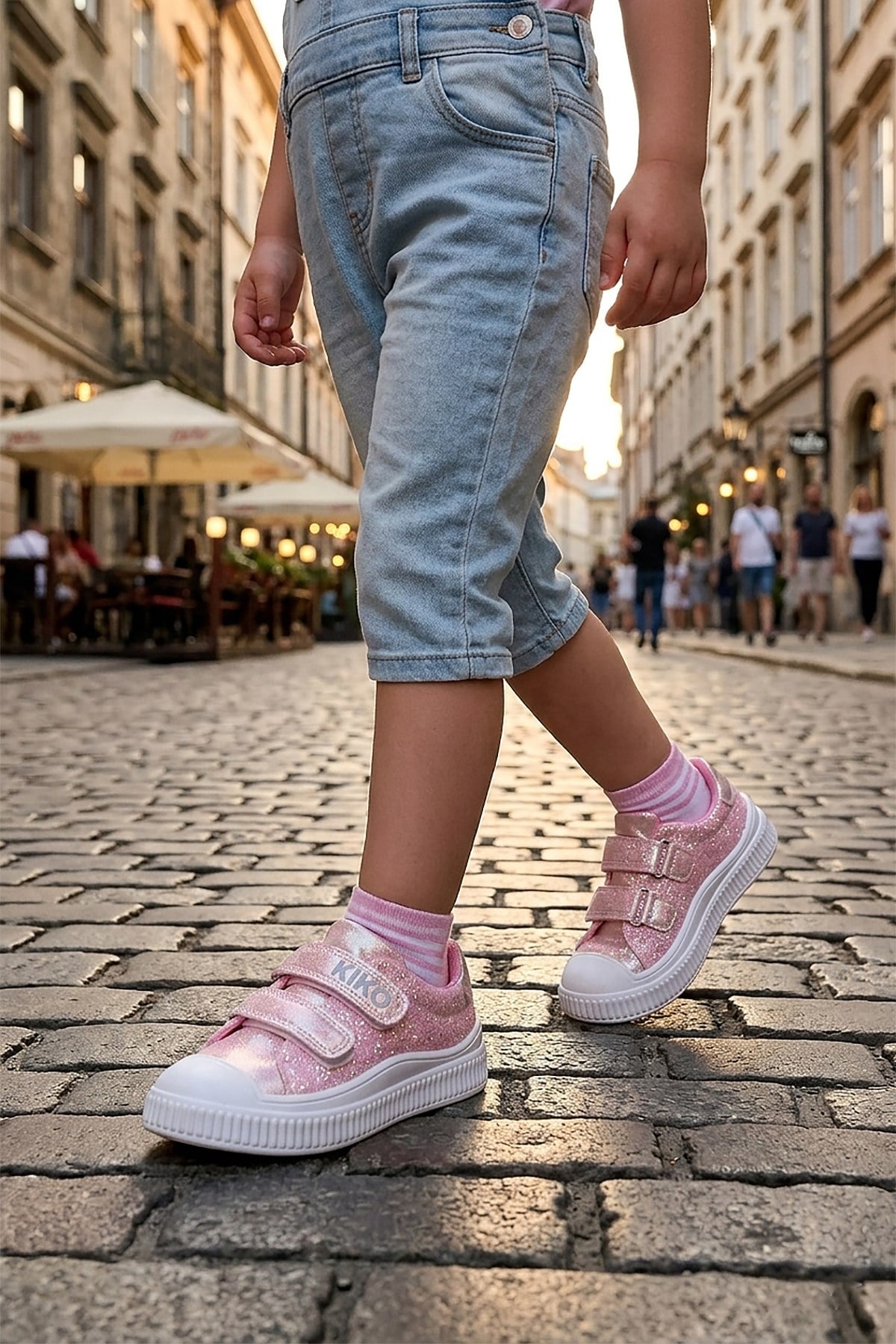 Glitter Cırtlı Kız Bebek Günlük Ayakkabı Pembe