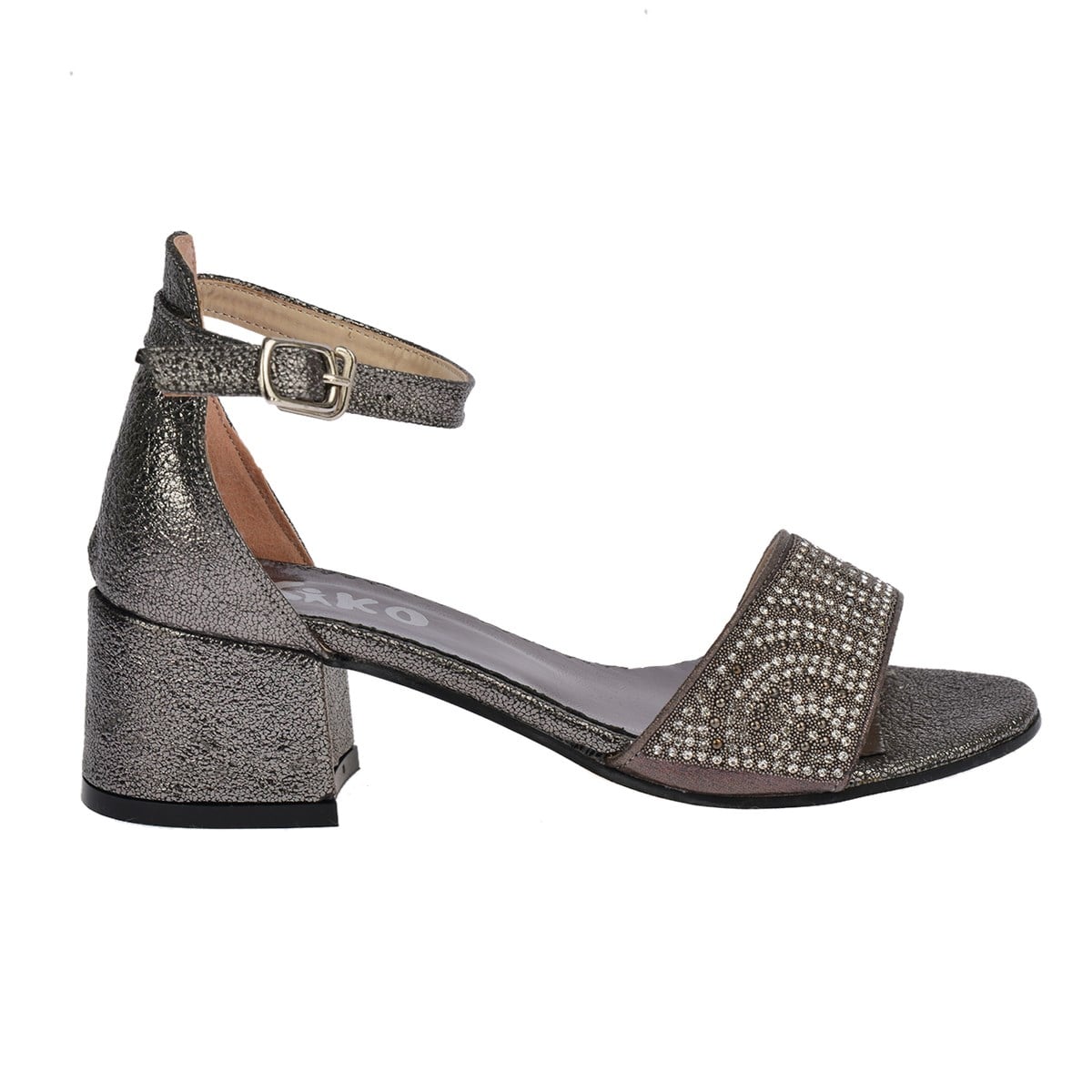 Heidi Vakko Günlük Kız Çocuk 3 Cm Topuk Sandalet Ayakkabı Platin