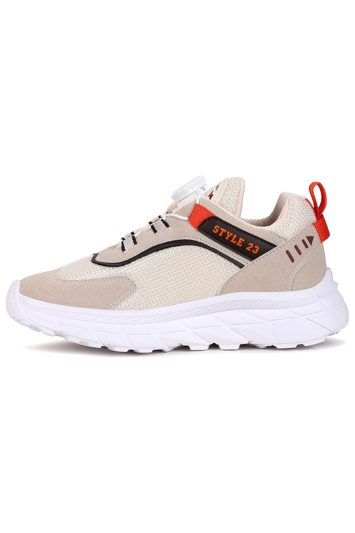 Lace Bağcık Mekanizmalı Erkek Çocuk Spor Ayakkabı Bej - Kahve