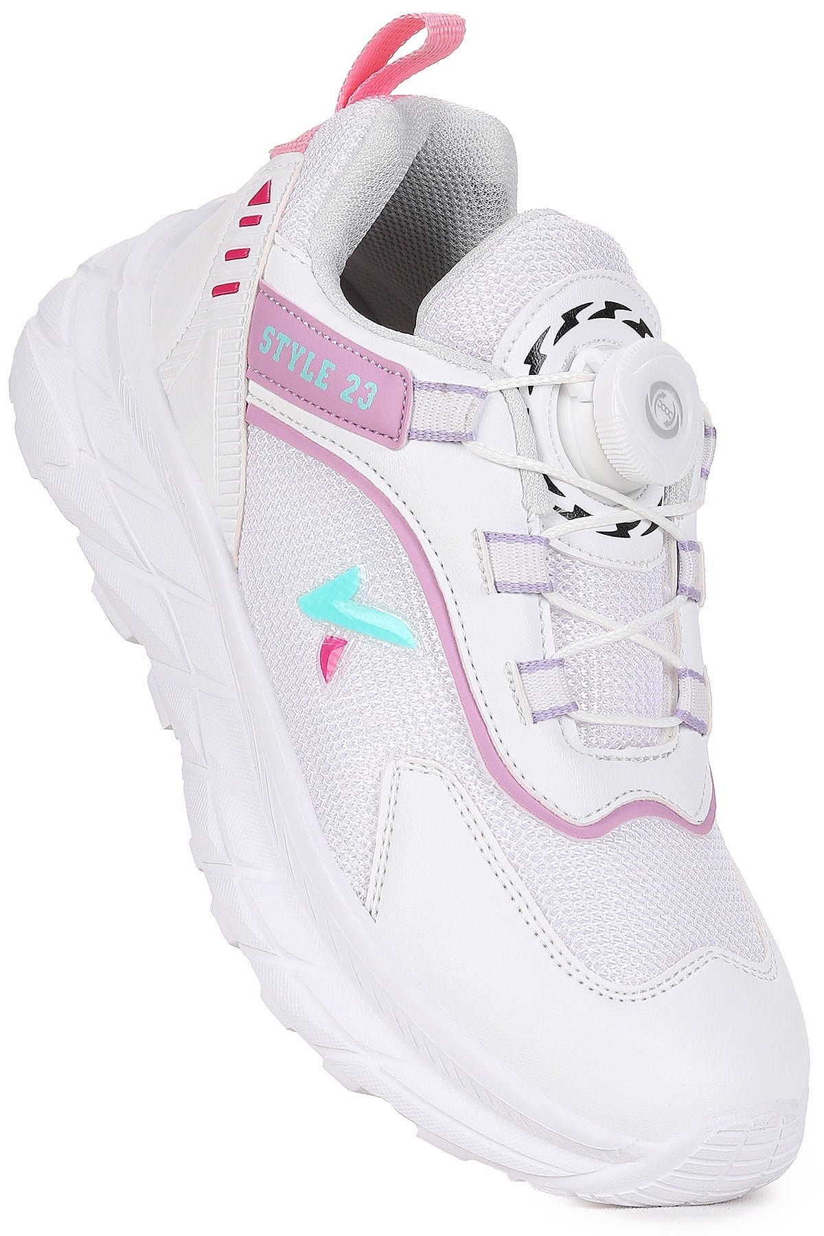 Lace Bağcık Mekanizmalı Kız Çocuk Spor Ayakkabı Beyaz - Lila