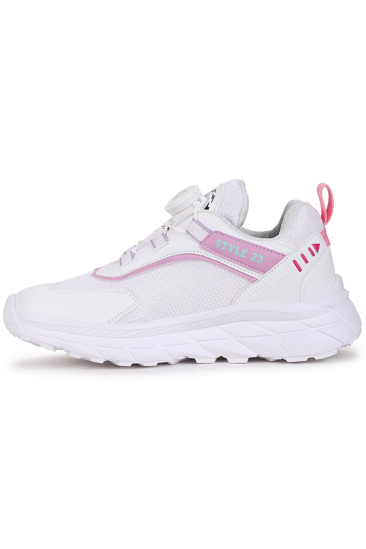Lace Bağcık Mekanizmalı Kız Çocuk Spor Ayakkabı Beyaz - Lila