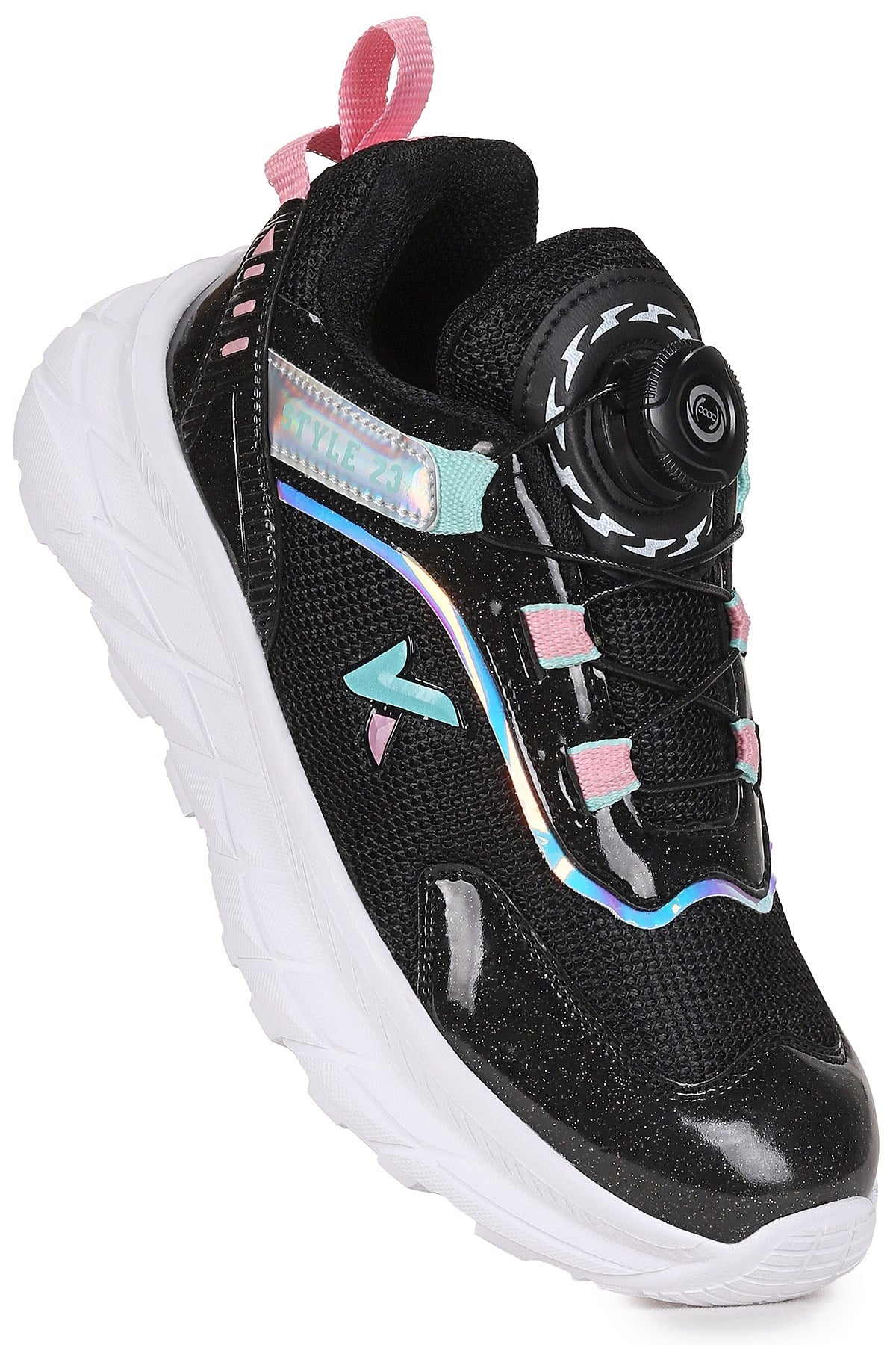 Lace Bağcık Mekanizmalı Kız Çocuk Spor Ayakkabı Siyah - Su Yeşili