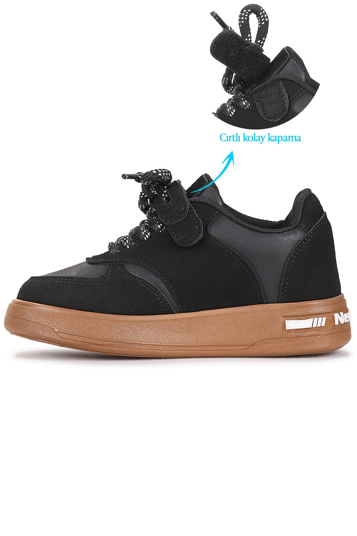 Lacer Bağcıklı Erkek Çocuk Spor Ayakkabı Siyah