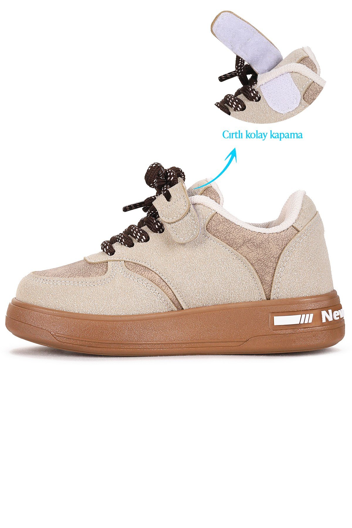 Lacer Bağcıklı Erkek Çocuk Spor Ayakkabı Bej