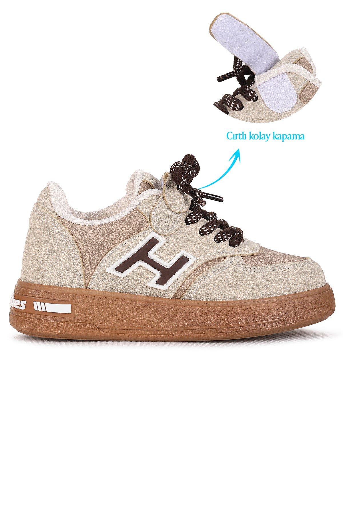 Lacer Bağcıklı Erkek Çocuk Spor Ayakkabı Bej