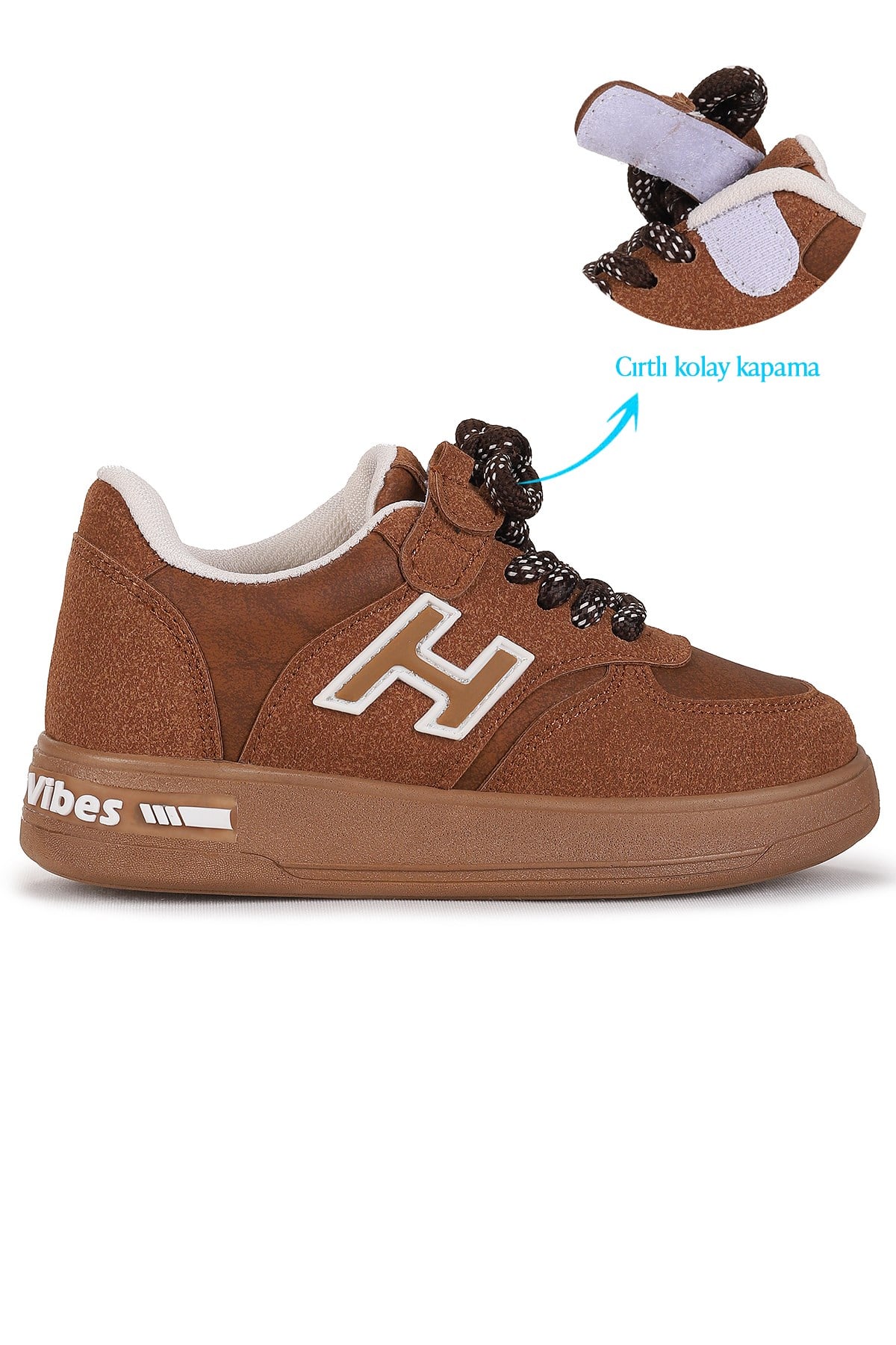 Lacer Bağcıklı Erkek Çocuk Spor Ayakkabı Taba