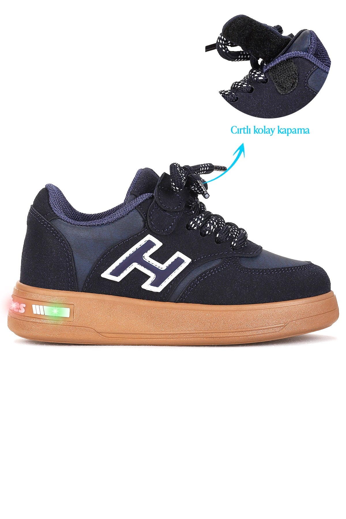 Lacer Bağcıklı Işıklı Erkek Çocuk Spor Ayakkabı Lacivert