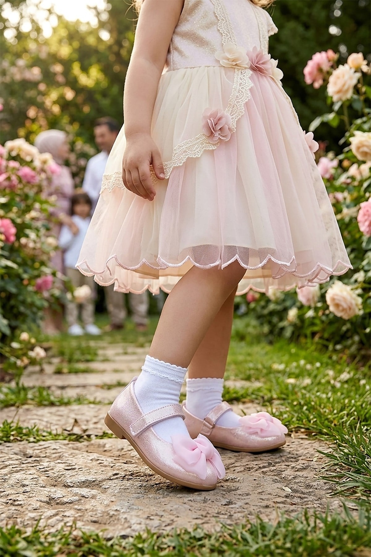 Lil Cırtlı Kız Bebek Babet Ayakkabı Pembe
