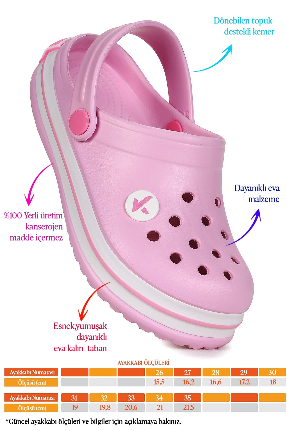 Magda Eva Plaj Havuz Okul Kreş Kız Çocuk Terlik Pembe