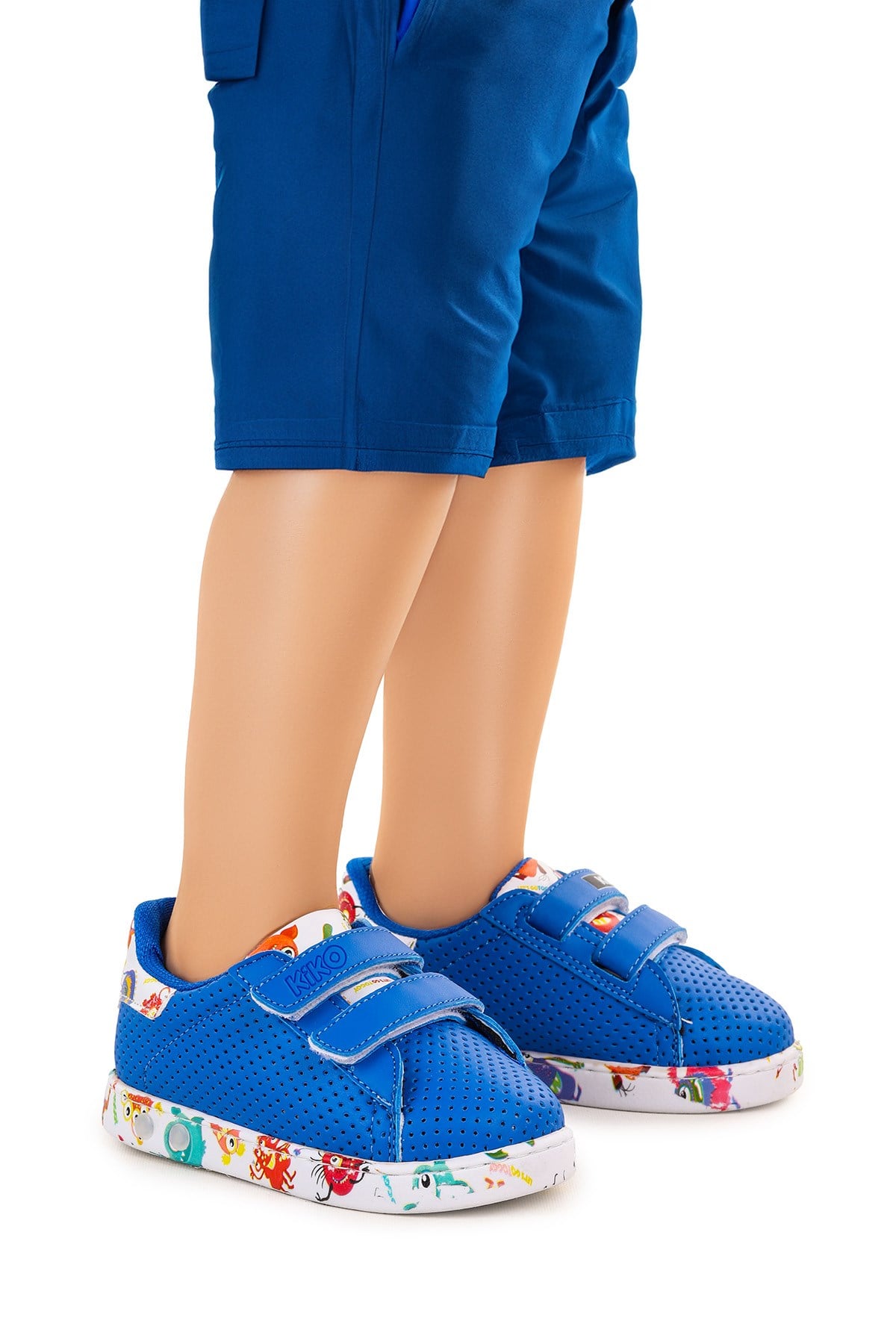 Perforated Cırtlı Işıklı Erkek Bebek Spor Ayakkabı Saks Mavi