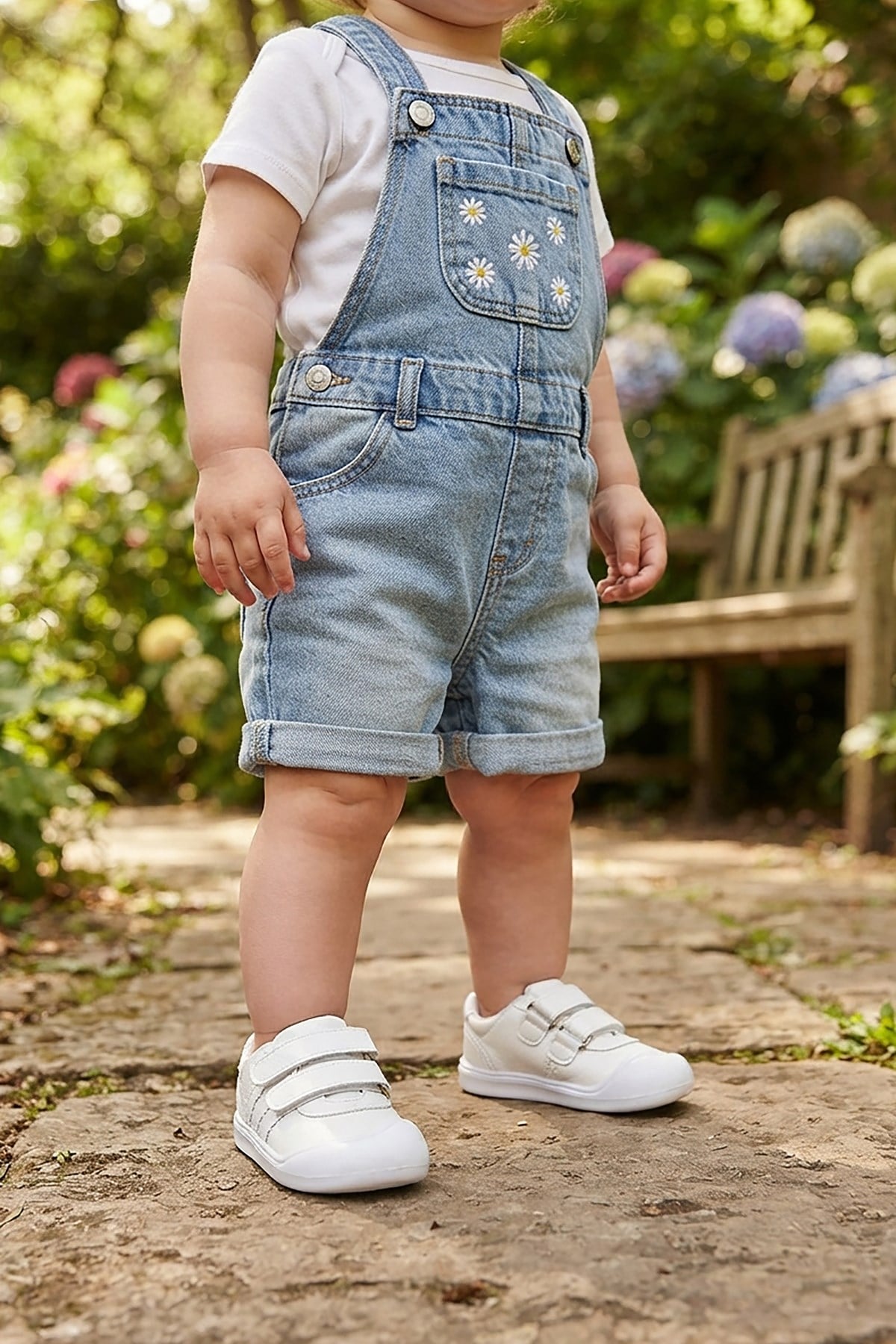 Puzi Cırtlı Kız Bebek Günlük Ayakkabı Beyaz