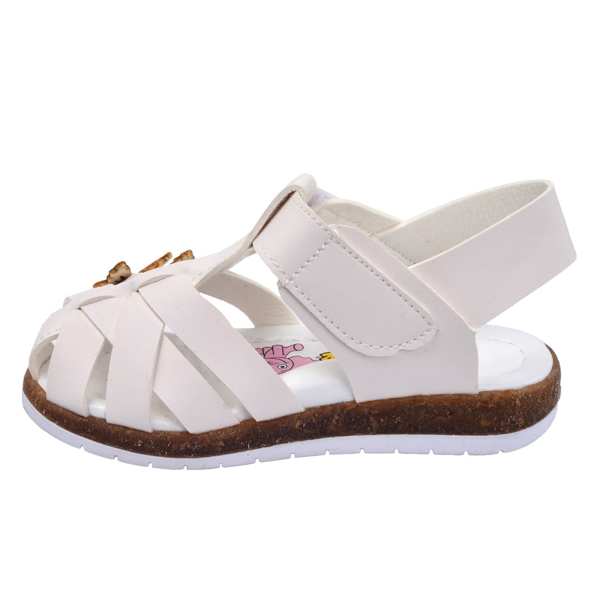 Ricky 2262-71 Kız Çocuk Bebe Sandalet Terlik Beyaz