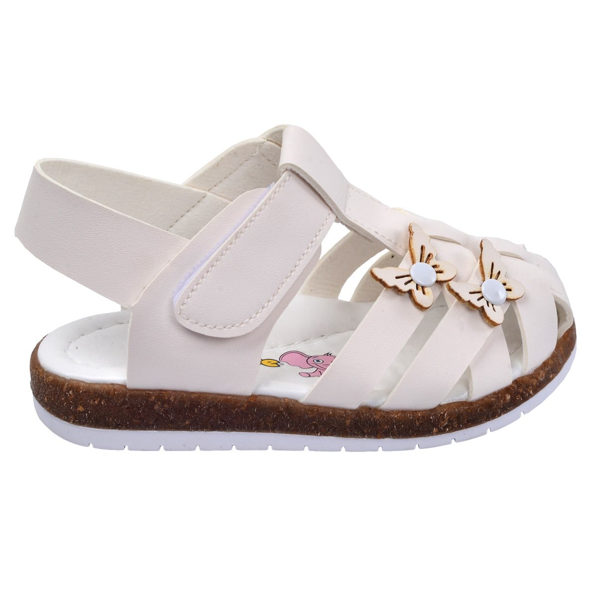 Ricky 2262-71 Kız Çocuk Bebe Sandalet Terlik Beyaz