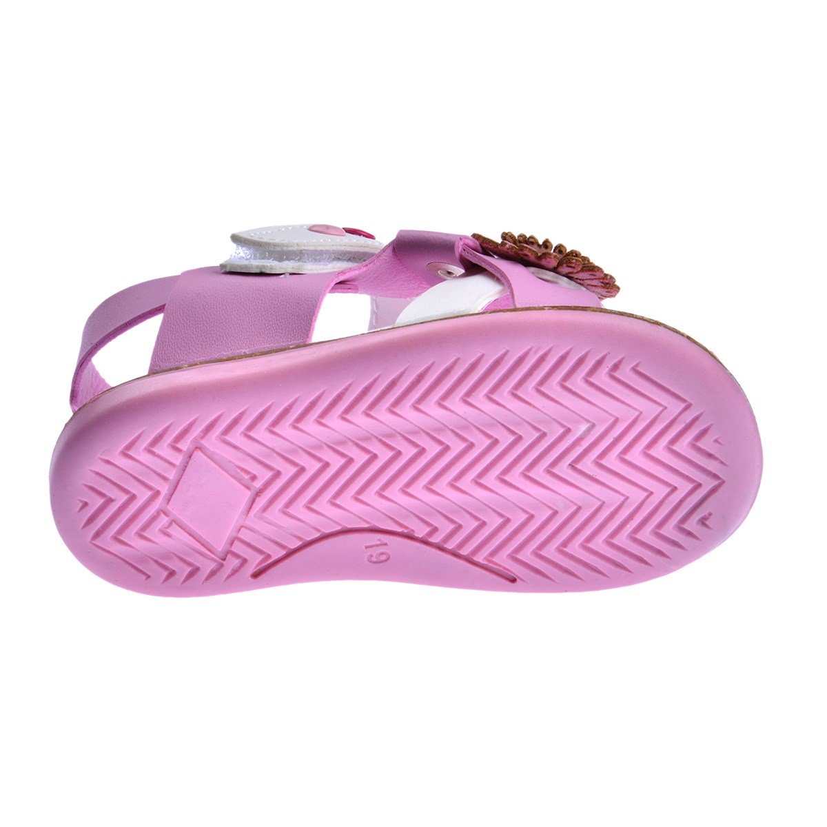 Ricky 2301-10 Kız Çocuk İlk Adım Sandalet Terlik Beyaz - Pembe