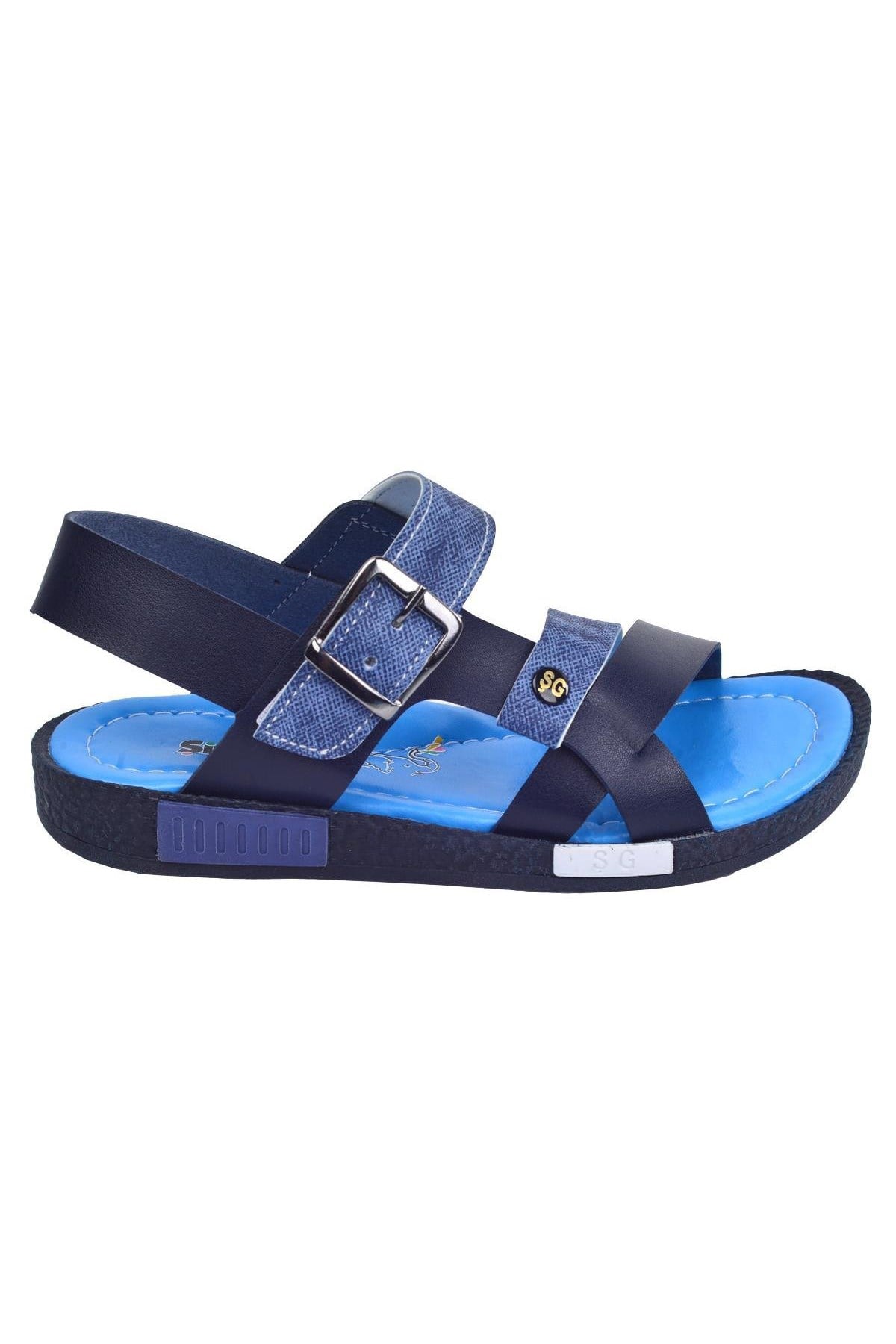 Ricky 2517-26 Erkek Çocuk Sandalet Terlik Siyah - Mavi