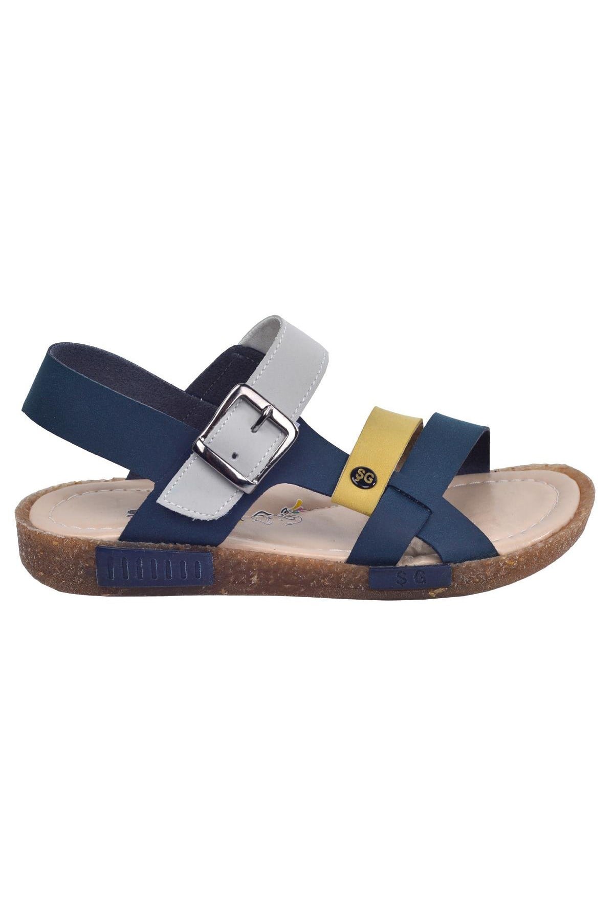 Ricky 2517-26 Erkek Çocuk Sandalet Terlik Lacivert - Sarı
