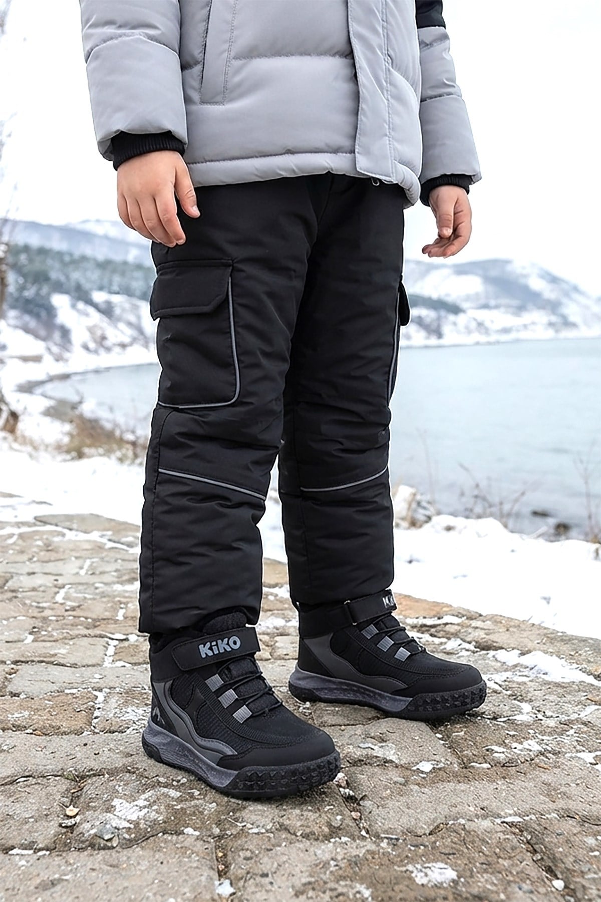 Rope Cırtlı Erkek Çocuk Spor Bot Ayakkabı Siyah - Füme