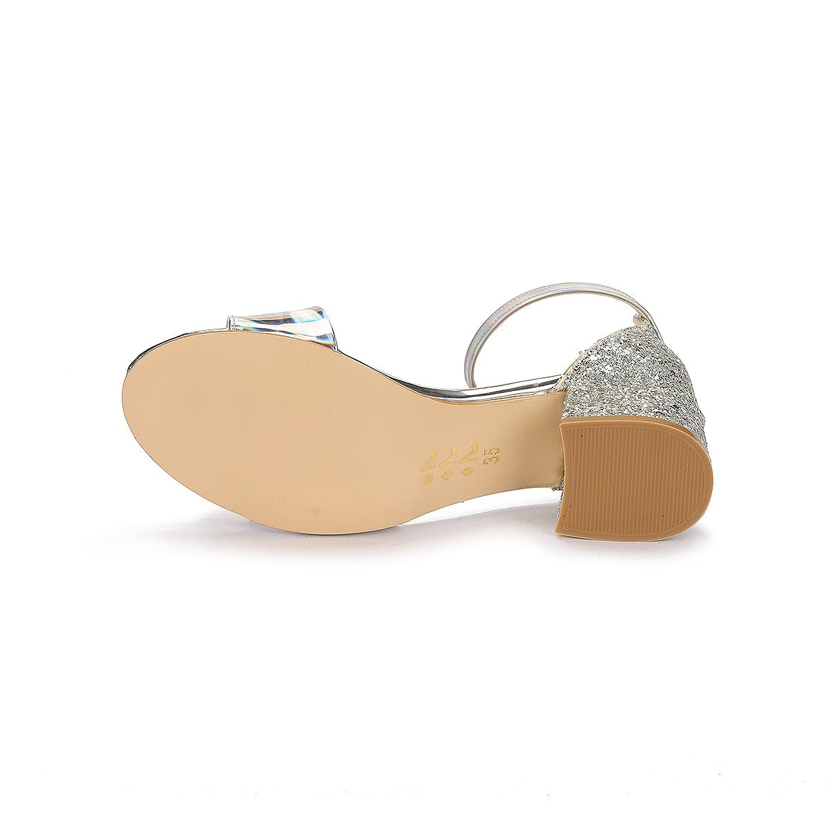 Sheila Ayna Çam Günlük Kız Çocuk 3 Cm Topuk Sandalet Ayakkabı Gümüş