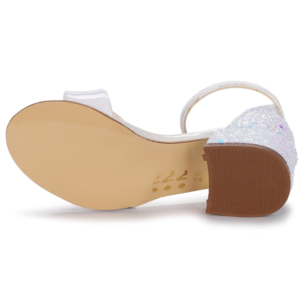 Sheila Ayna Çam Günlük Kız Çocuk 3 Cm Topuk Sandalet Ayakkabı Beyaz
