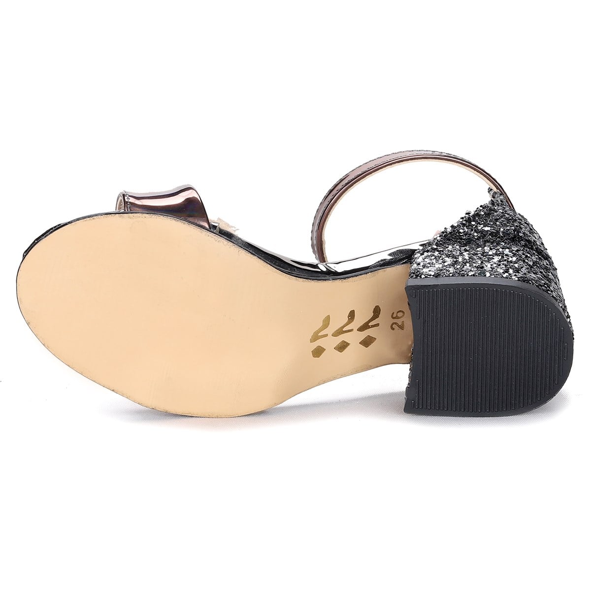 Sheila Ayna Çam Günlük Kız Çocuk 3 Cm Topuk Sandalet Ayakkabı Platin