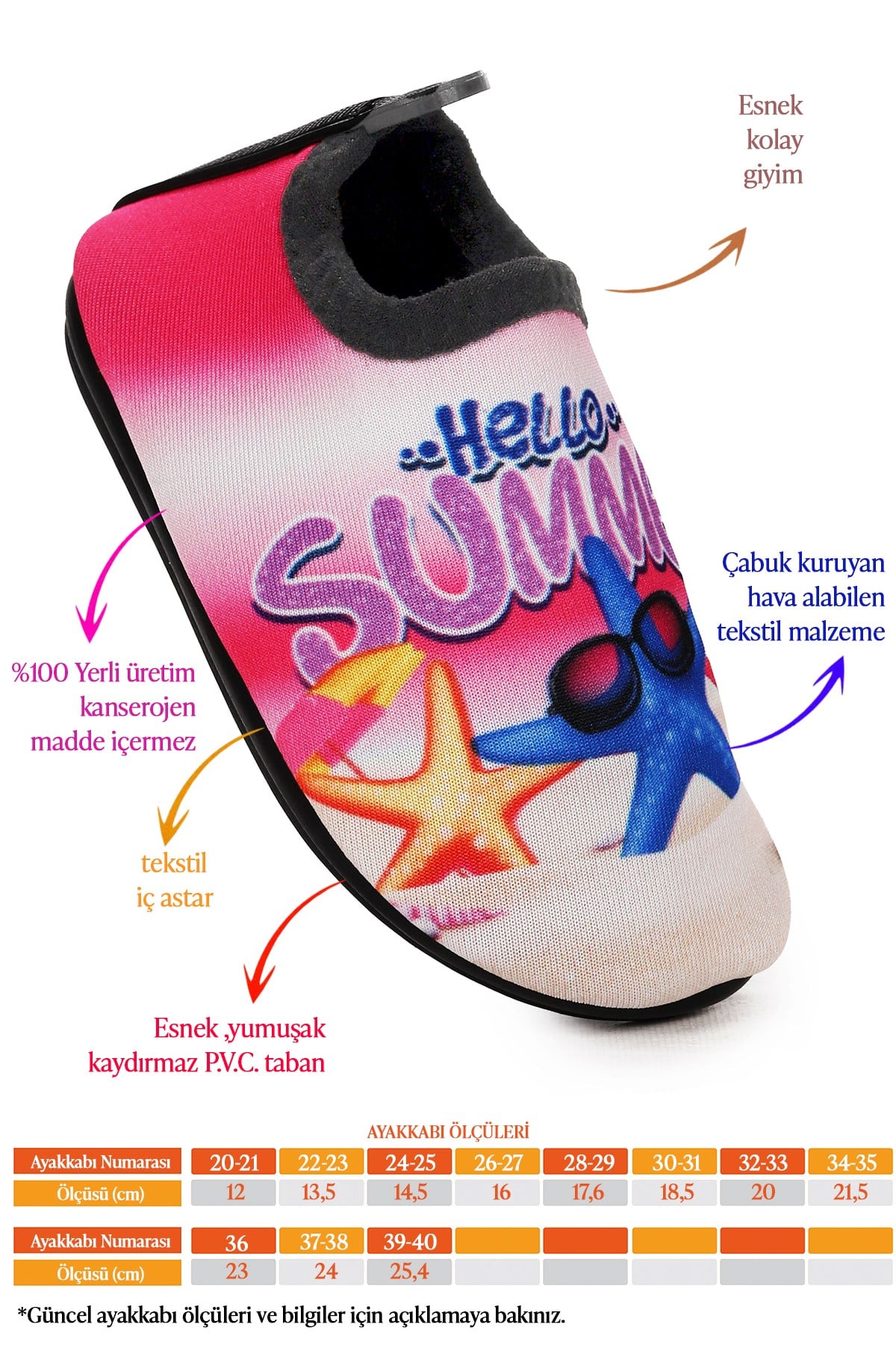 Summer Havuz Plaj Kız Çocuk Deniz Ayakkabısı Fuşya