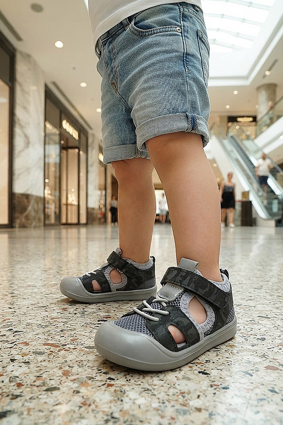 Tapel İlk Adım Cırtlı Erkek Bebek Sandalet Füme Kamuflaj