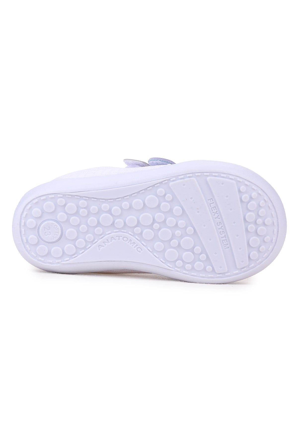 Textile İlk Adım Bebe Cırtlı Erkek Bebek Spor Ayakkabı Beyaz - Mavi