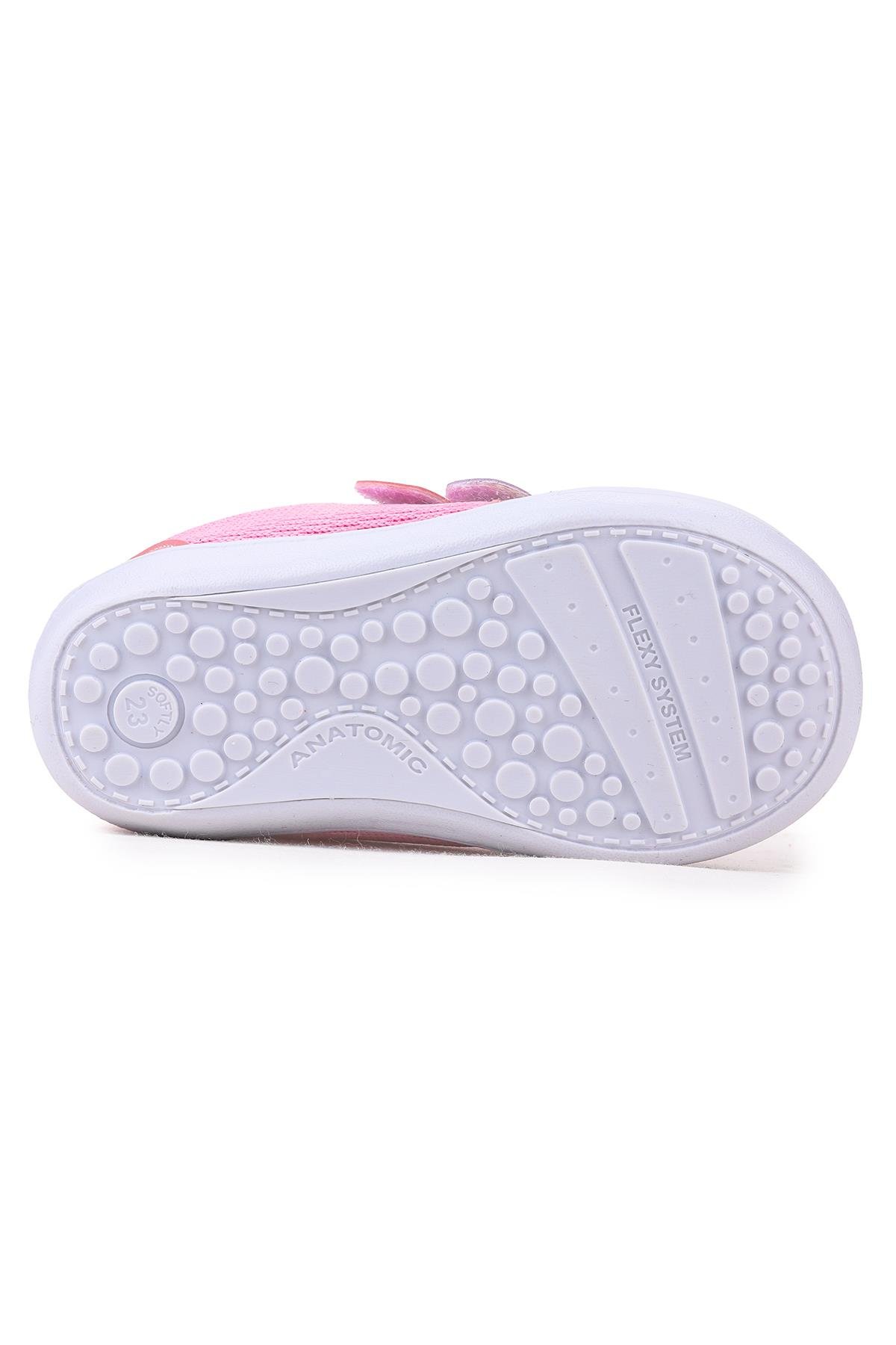 Textile İlk Adım Bebe Cırtlı Kız Bebek Spor Ayakkabı Pembe