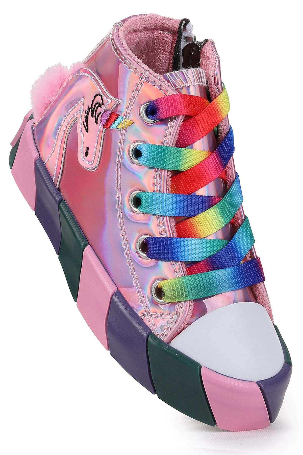Unicorn Fermuarlı Kız Çocuk Spor Ayakkabı Pembe